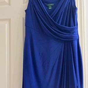 Ralph  Lauren vintage 90s cobalt blue dress, size 16